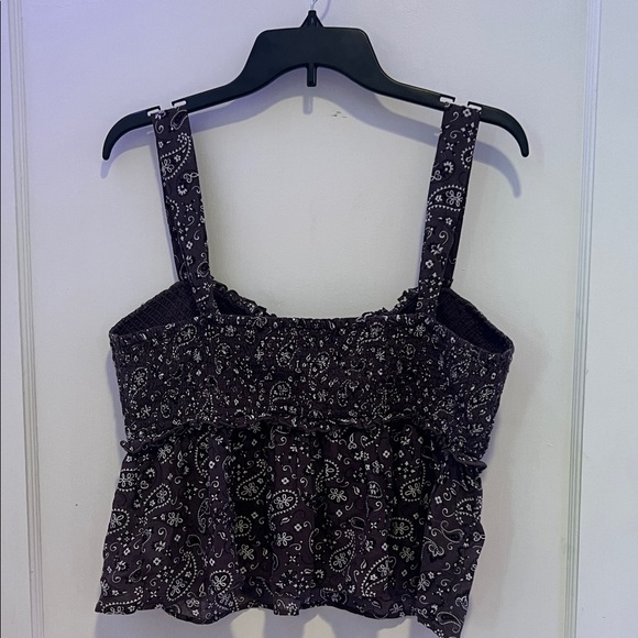 American Eagle Outfitters Brown Paisley Top - Picture 2 of 4